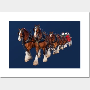 Clydesdale Eight Horse Hitch Posters and Art